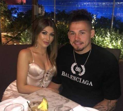 Kalvin Phillips with his partner Ashleigh Behan at dinner date.